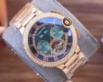 Ballon Bleu de Cartier 41*12mm Mingzhu Automatic Movement Diamond Bezel Grey/Green Face Watch